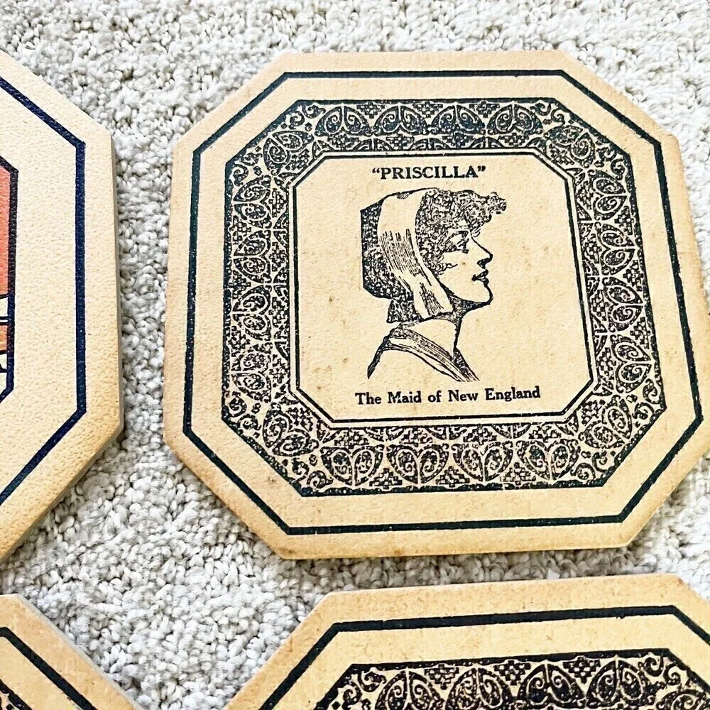 9x Dutch Boy Girl Trivet Advertising Cork Priscilla England Mpls Minnesota Iowa
